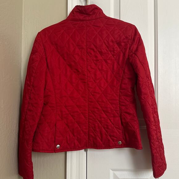 Burberry Nova Check Lining Red Quilted Zipper Jacket Small Made in England - Picture 3 of 11